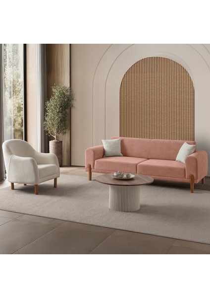 Mocha Plus Sırt Mekanizmalı Koltuk Takımı 3+1 Pembe