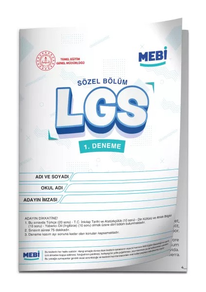 2026 Lgs 8.sınıf Meb Online Türkiye Geneli 1. Deneme (Sayısal–sözel) Birebir Pdf Baskı Ücreti fiyatları