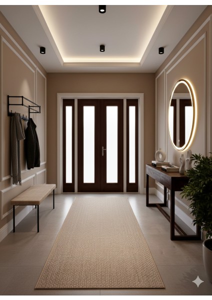 Fendy Kaymaz Taban Antre Hol Mutfak Balkon Bahçe ve Diğer Yaşam Alanları Için Jüt Sisal Halı indirimleri