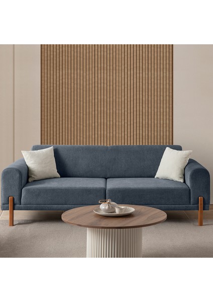 Mocha Plus Sırt Mekanizmalı Koltuk Takımı 3+3+1 Mavi