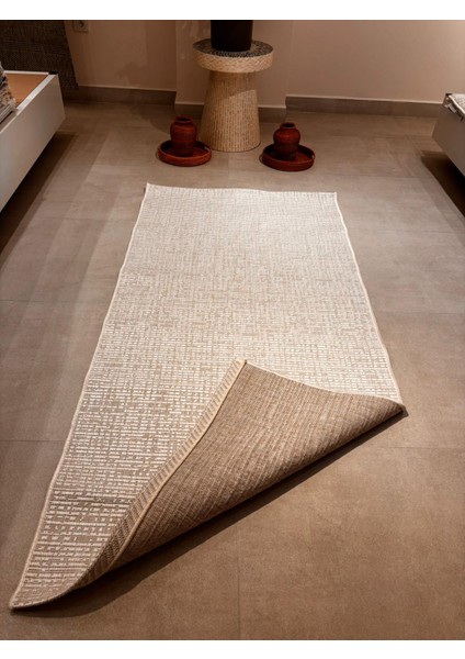 Fendy Kaymaz Taban Antre Hol Mutfak Balkon Bahçe ve Diğer Yaşam Alanları Için Jüt Sisal Halı