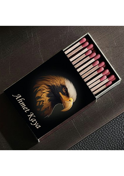 Kişiye Özel Isimli Kibrit Kartal Baskılı Hediyelik Tasarım Kibrit