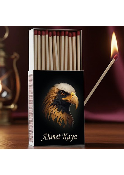 Kişiye Özel Isimli Kibrit Kartal Baskılı Hediyelik Tasarım Kibrit modelleri