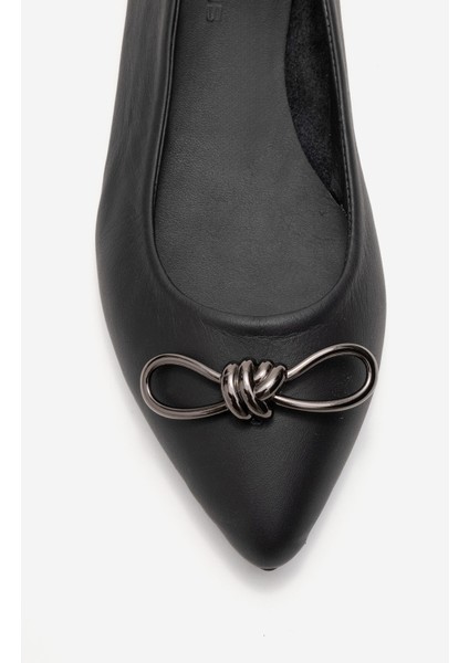 Kadın Sivri Burun Tokalı Babet Gerçek Deri Zy 4053 Siyah fiyatları