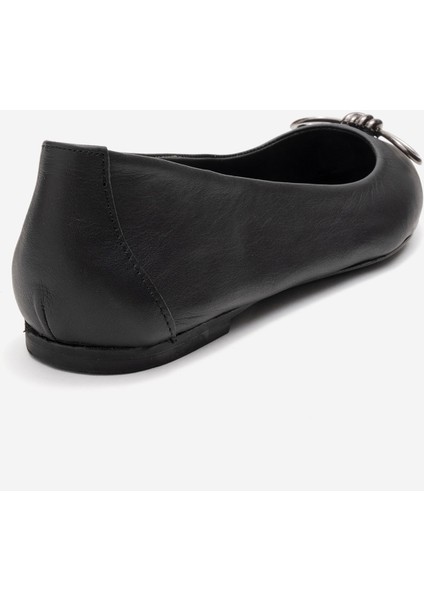 Kadın Sivri Burun Tokalı Babet Gerçek Deri Zy 4053 Siyah fırsatları