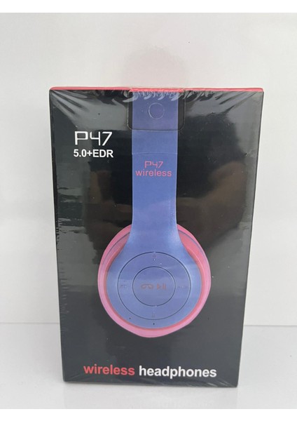 P47 Kırmızı Kulak Üstü Kablosuz Bluetooth Kulaklık