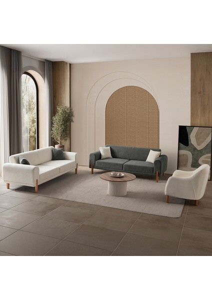 Mocha Plus Sırt Mekanizmalı Koltuk Takımı 3+3+1 Antrasit