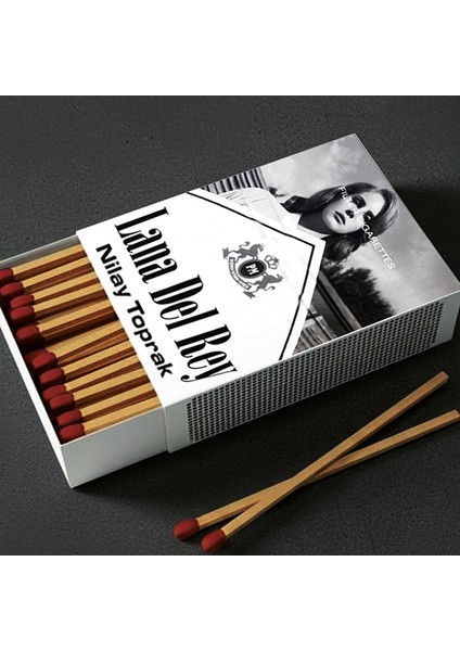 Kişiye Özel Isimli Kibrit Lana Del Rey Baskılı Hediyelik Tasarım Kibrit
