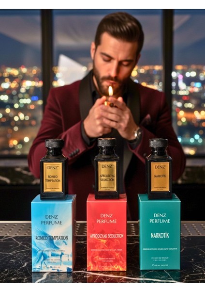 Denz Erkek 3'lü Playboy Seti %40 Esans Oranı Extrait De Parfüm