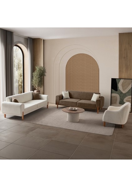 Mocha Plus Sırt Mekanizmalı Koltuk Takımı 3+3+1 Kahverengi