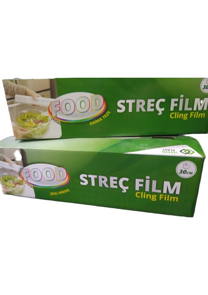Gıda Streç Film 30 cm x 100 Metre Kutulu Kayar Bıçak