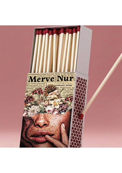 Kişiye Özel Isimli Kibrit Kadın Çiçek Baskılı Hediyelik Tasarım Kibrit fiyatları