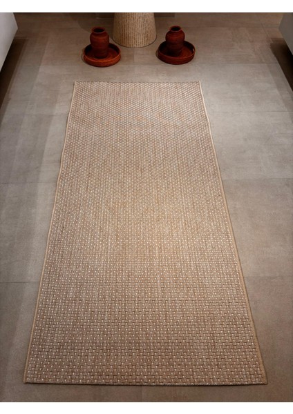 Fendy Kaymaz Taban Antre Hol Mutfak Balkon Bahçe ve Diğer Yaşam Alanları Için Jüt Sisal Halı