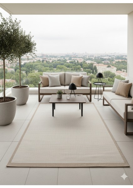 Fendy Kaymaz Taban Antre Hol Mutfak Balkon Bahçe ve Diğer Yaşam Alanları Için Jüt Sisal Halı