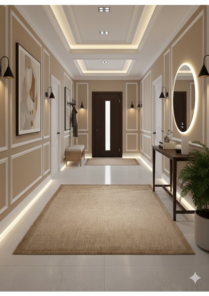 Fendy Kaymaz Taban Antre Hol Mutfak Balkon Bahçe ve Diğer Yaşam Alanları Için Jüt Sisal Halı modelleri