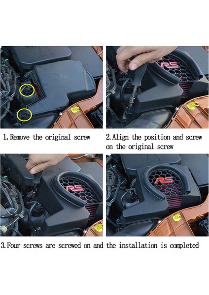 Ford Focus R-S Kuga 2012-2018 Hava Alım Koruyucusu Kırmızı (Yurt Dışından) fiyatları