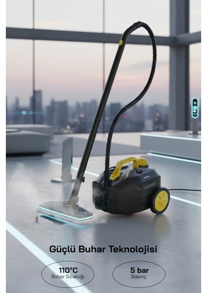 2000W 5 Bar Yüksek Basınçlı, 15 Başlıklı, 2 Lt, 110°C Profesyonel Buharlı Temizleyici SSC-6428 fırsatları
