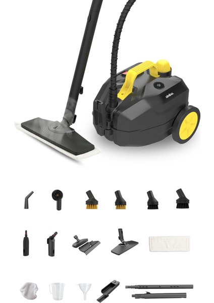 2000W 5 Bar Yüksek Basınçlı, 15 Başlıklı, 2 Lt, 110°C Profesyonel Buharlı Temizleyici SSC-6428 indirimleri