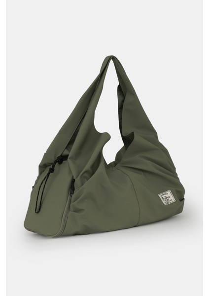 Icone Pliseli Fermuarlı Yoga Çantası, Fitness Çantası, Gym Heybe Görünümlü Pliseli Haki Spor Çantası modelleri