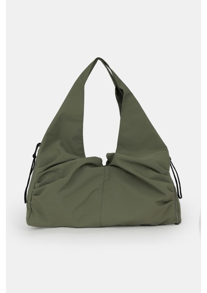 Icone Pliseli Fermuarlı Yoga Çantası, Fitness Çantası, Gym Heybe Görünümlü Pliseli Haki Spor Çantası fırsatları