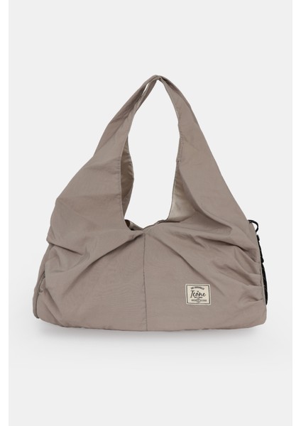 Icone Pliseli Fermuarlı Yoga Çantası, Fitness Çantası, Gym Heybe Görünümlü Pliseli Haki Spor Çantası