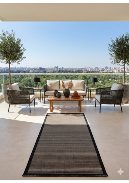 Fendy Kaymaz Taban Antre Hol Mutfak Balkon Bahçe ve Diğer Yaşam Alanları Için Jüt Sisal Halı