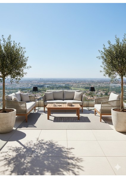 Fendy Kaymaz Taban Antre Hol Mutfak Balkon Bahçe ve Diğer Yaşam Alanları Için Jüt Sisal Halı