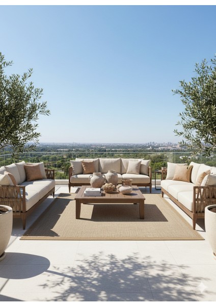 Fendy Kaymaz Taban Antre Hol Mutfak Balkon Bahçe ve Diğer Yaşam Alanları Için Jüt Sisal Halı