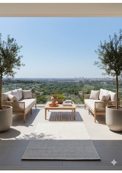 Fendy Kaymaz Taban Antre Hol Mutfak Balkon Bahçe ve Diğer Yaşam Alanları Için Jüt Sisal Halı