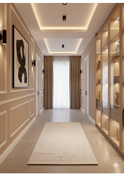 Fendy Kaymaz Taban Antre Hol Mutfak Balkon Bahçe ve Diğer Yaşam Alanları Için Jüt Sisal Halı modelleri