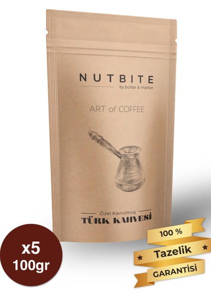 Premium Türk Kahvesi 500GR (5X100GR) - Özel Kavrulmuş - Art Of Coffee