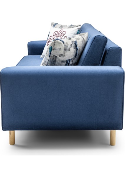 Mokka Üçlü Koltuk - Kadife - Deniz Taşı fırsatları