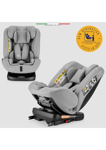 ModenaFix 2 360° Dönen I-Size Oto Koltuğu İsoFix 40-150 CM 0-36 KG Gri