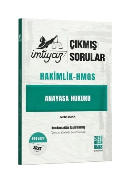 Imtiyaz Yayıncılık 2025 Hakimlik Hmgs Anayasa Hukuku Çıkmış Sorular Çözümlü – Metin Kaya