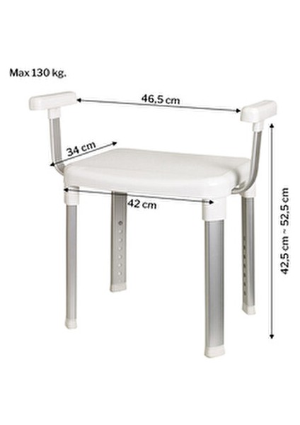 Capadoccia Kollu Banyo Sandalyesi Paslanmaz Malzeme ile Güvenli ve Kaymaz Özellikte fırsatları