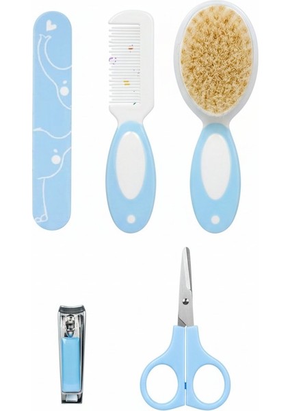Bebek Saç ve Tırnak Bakım Seti / 5 Parça Nazik ve Güvenli Bakım- Mavi