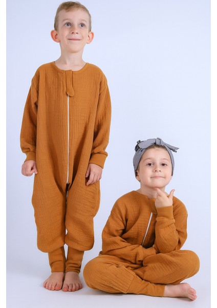 1 Tog Çocuk Uyku Tulumu Unisex Uzun Kollu Uyku Tulumu