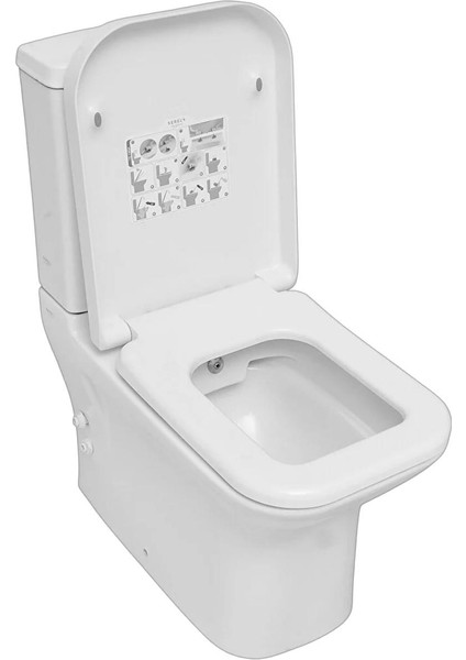 Nita Köşeli Kanalsız Duvara Sıfır Klozet + Rezervuar + Iç Takım + Zeta Yavaş Kapanan Kapak 4'lü Set modelleri