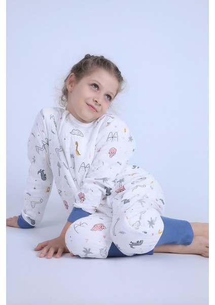 1 Tog Çocuk Uyku Tulumu Unisex Uzun Kollu Uyku Tulumu