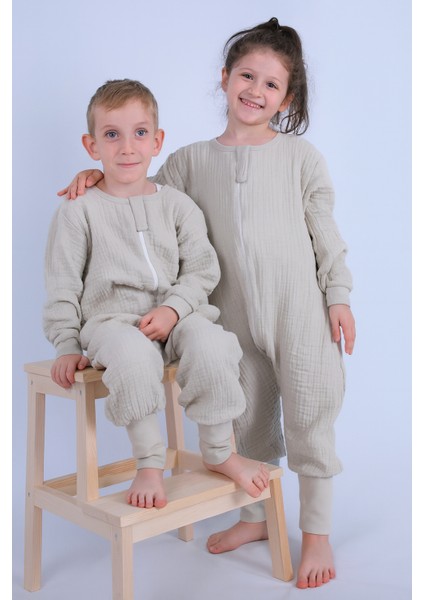 1 Tog Çocuk Uyku Tulumu Unisex Uzun Kollu Uyku Tulumu
