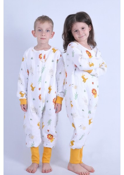 1 Tog Çocuk Uyku Tulumu Unisex Uzun Kollu Uyku Tulumu