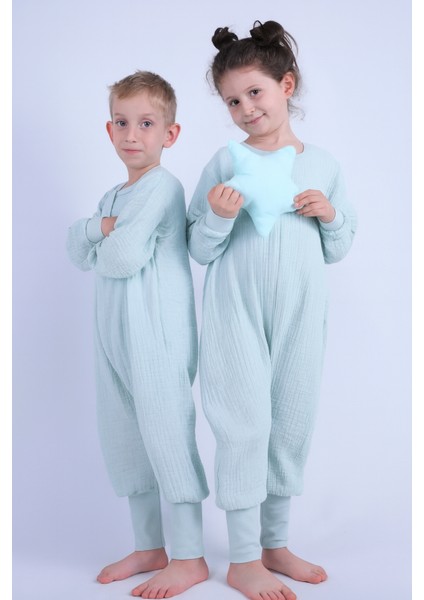 1 Tog Çocuk Uyku Tulumu Unisex Uzun Kollu Uyku Tulumu