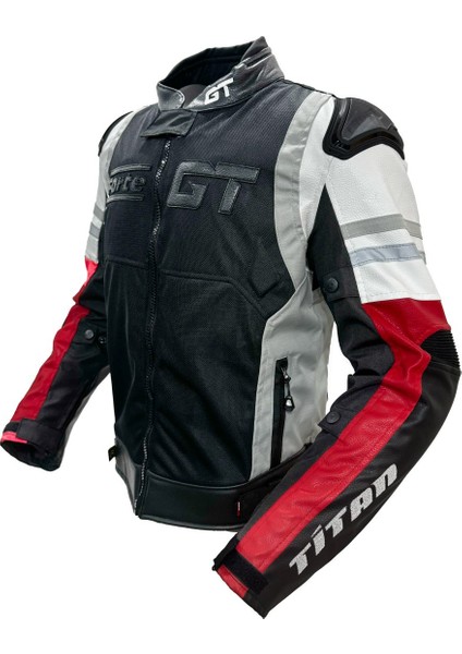 Titan Motosiklet Montu Kırmızı – Ce Onaylı Koruma, Nefes Alabilir, 3 Mevsim Sürüş Montu fiyatları