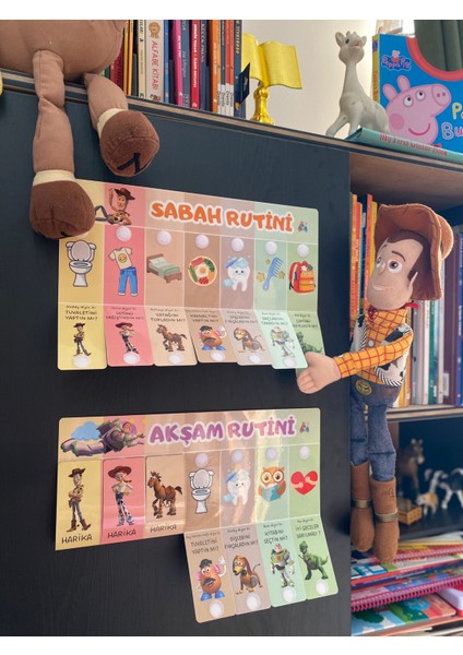 Sabah ve Akşam Sorumluluk Rutin Tablosu (Cırt Cırtlı) (Oyuncak Hikayesi Temalı) fiyatları