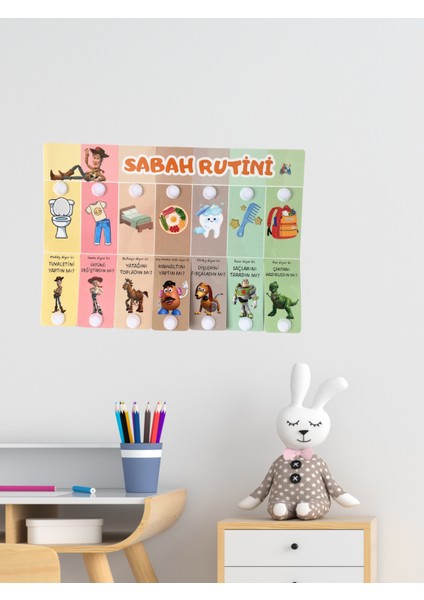 Sabah ve Akşam Sorumluluk Rutin Tablosu (Cırt Cırtlı) (Oyuncak Hikayesi Temalı) fırsatları