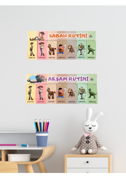 Sabah ve Akşam Sorumluluk Rutin Tablosu (Cırt Cırtlı) (Oyuncak Hikayesi Temalı) indirimleri