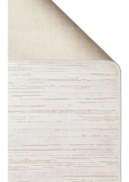 Sierrra SR01 Beige White Yumuşak Dokulu Viskon Ile Üretilen Sık Dokuma Modern Şık Makine Halısı
