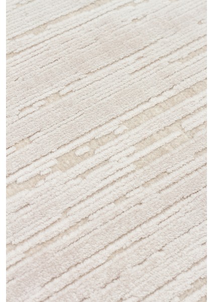 Sierrra SR01 Beige White Yumuşak Dokulu Viskon Ile Üretilen Sık Dokuma Modern Şık Makine Halısı