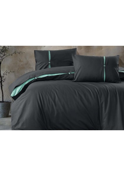 Bambi Ventana Nevresim Seti-Su Yeşili/siyah