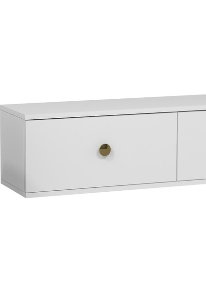 1335TV180-1DD Duvara Montaj Tv Sehpası, Beyaz-Altın indirimleri